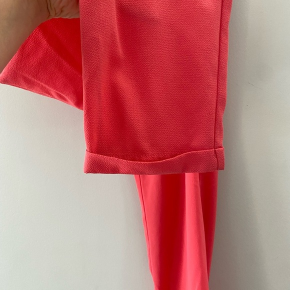 Molly Bracken Coral High Waisted Slim Straight Cuff Hem Pant - Picture 3 of 5